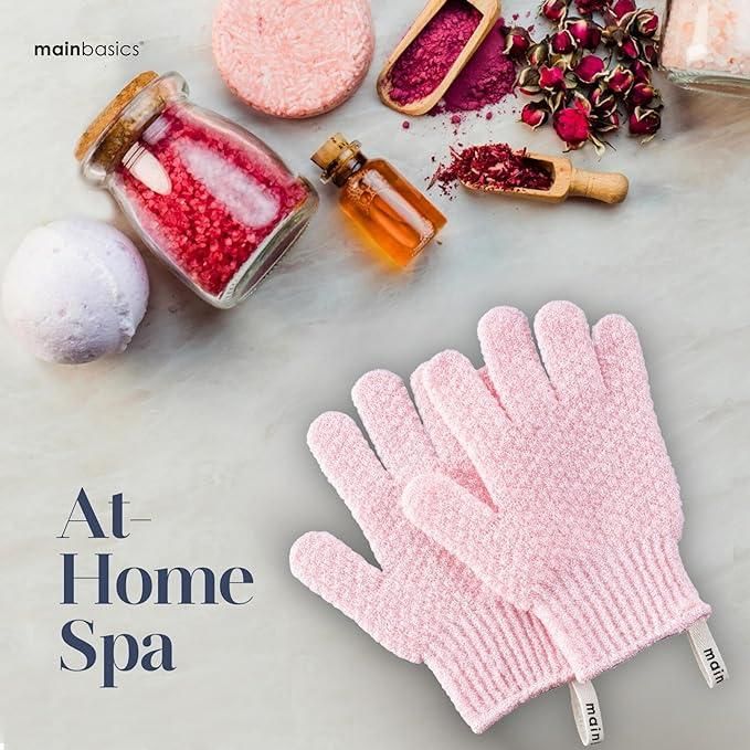 Black Five Figure Bath Gloves by 19378, textured bath glove for exfoliation and cleansing in the shower or bath.