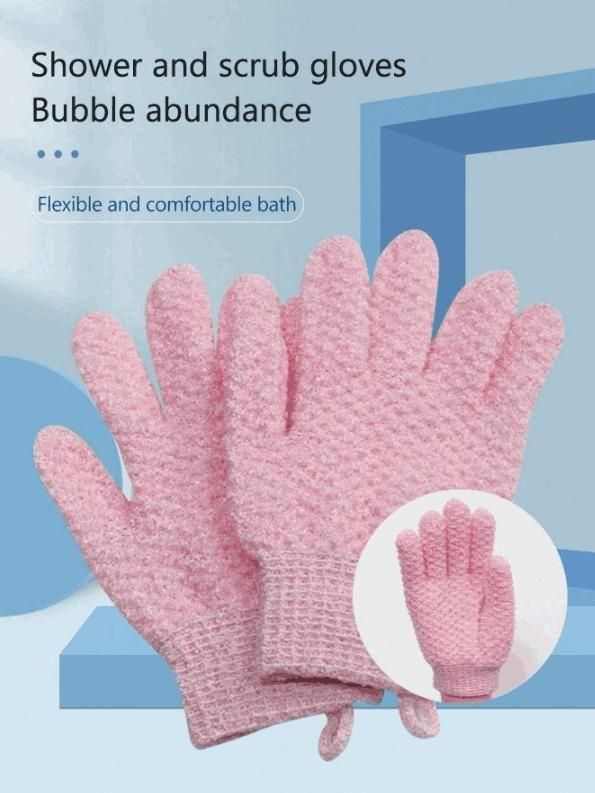 Five Figure Bath Gloves by 19378, soft textured bath glove for gentle cleansing and exfoliation, shown in a close-up image.