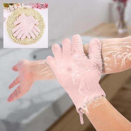 Soft five-figure bath glove from 19378, designed for gentle cleansing and exfoliation during bath or shower routines.