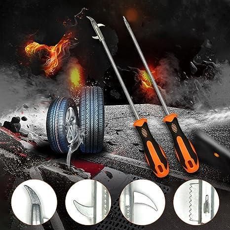 19378 2-in-1 car tyre stone removing tool with brushes for cleaning car wheels and removing dirt from tyres.