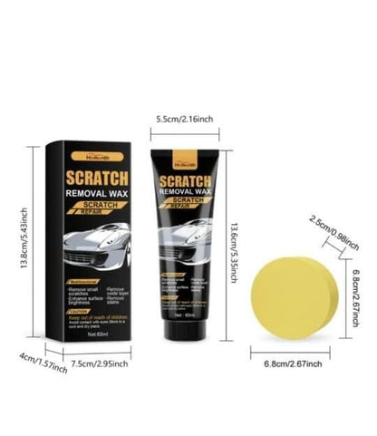 19378 Car Scratch Repair Agent 60ml surrounded by car brushes and dusters, showing the repair product in a car maintenance setting.