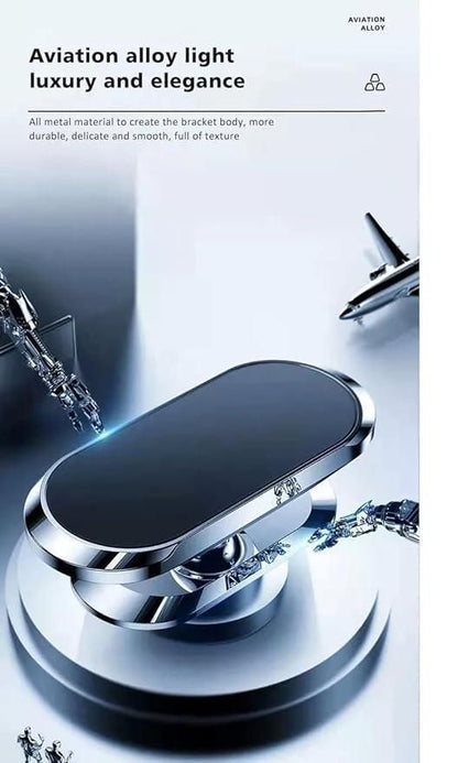 Magnetic car phone holder dashboard stand with mini strip shape for easy phone attachment and stability in vehicles.