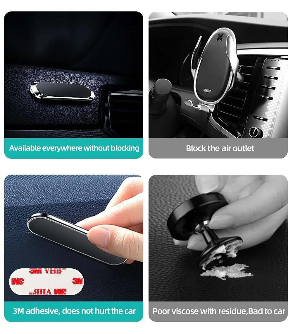 Magnetic car phone holder dashboard mini strip shape stand, compatible with Car Brushes & Dusters, brand 19378, for secure phone mounting.