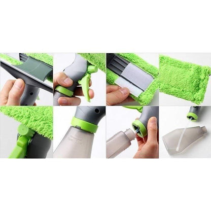 19378 Glass Cleaner 3-in-1 spray with cleaning brush, glass wiper, and window cleaner for car and home windows.
