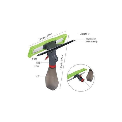 19378 3-in-1 glass cleaner spray with cleaning brush, window wiper, and car window cleaner for streak-free shine
