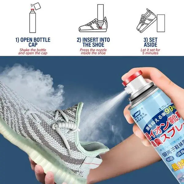19378 shoe deodorant spray 400gm in a spray bottle, designed to eliminate odor from shoes and keep them fresh.