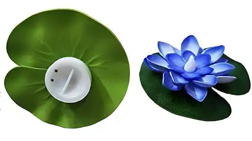 Pack of 6 flameless lotus flower water sensor LED diyas for Diwali decorations, featuring realistic water and glowing LED lights.