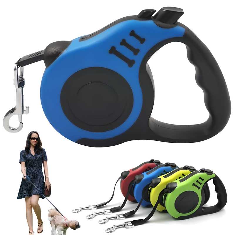 Multicolor 500 cm dog and cat strap leash from 19378 electric grooming set, shown in use with pets.