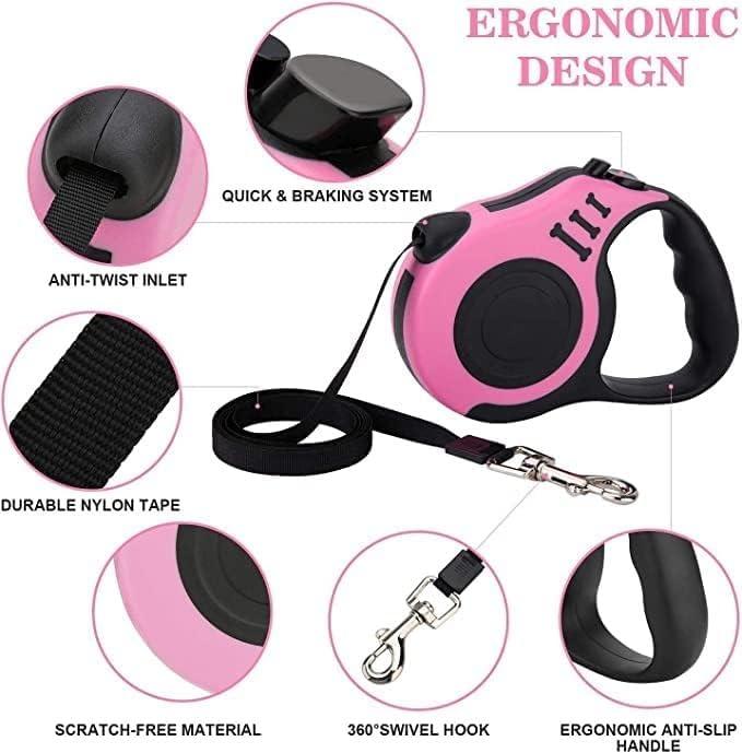 Multicolor 500 cm dog and cat strap leash from 19378 electric grooming sets and kits, showing the flexible, multicolor leash in use.
