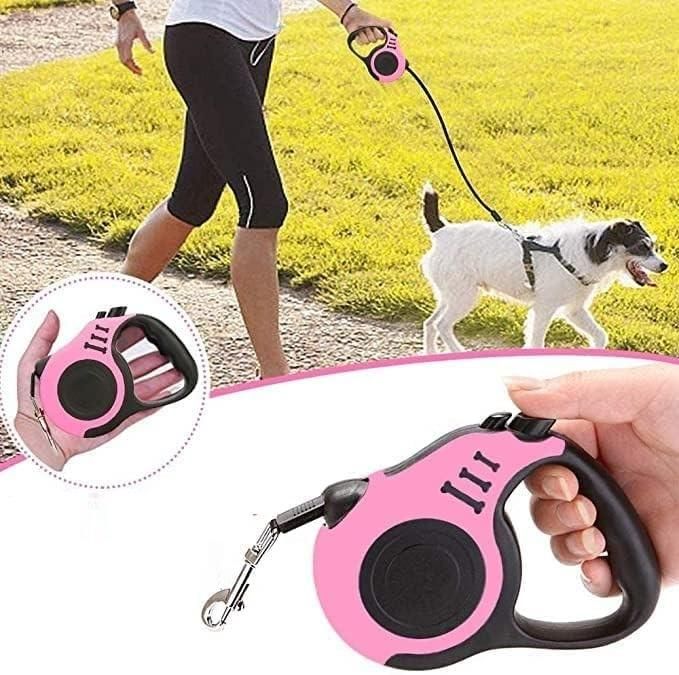 Multicolor 500 cm dog and cat strap leash from 19378, part of electric grooming sets and kits, shown with the leash extended.
