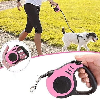 Multicolor 500 cm dog and cat strap leash from 19378, part of electric grooming sets and kits, shown with the leash extended.