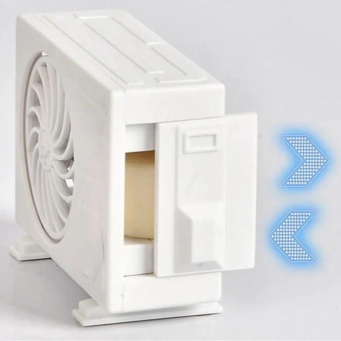 Miniature AC design solar-powered car air freshener diffuser in black with electric grooming set branding, compact and stylish.