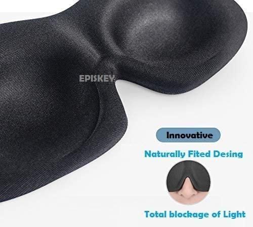 Soft fabric eye mask from brand 19378 with adjustable strap, designed for comfortable sleep and relaxation.