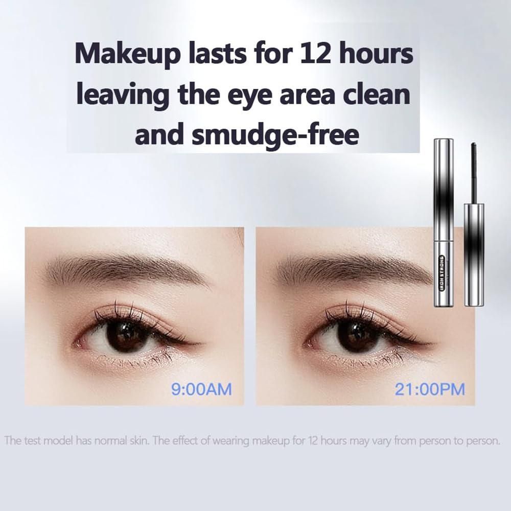 Close-up of 19378 Iron Brush Mascara eye serum applicator with brush and serum inside, designed to enhance eyelash appearance.
