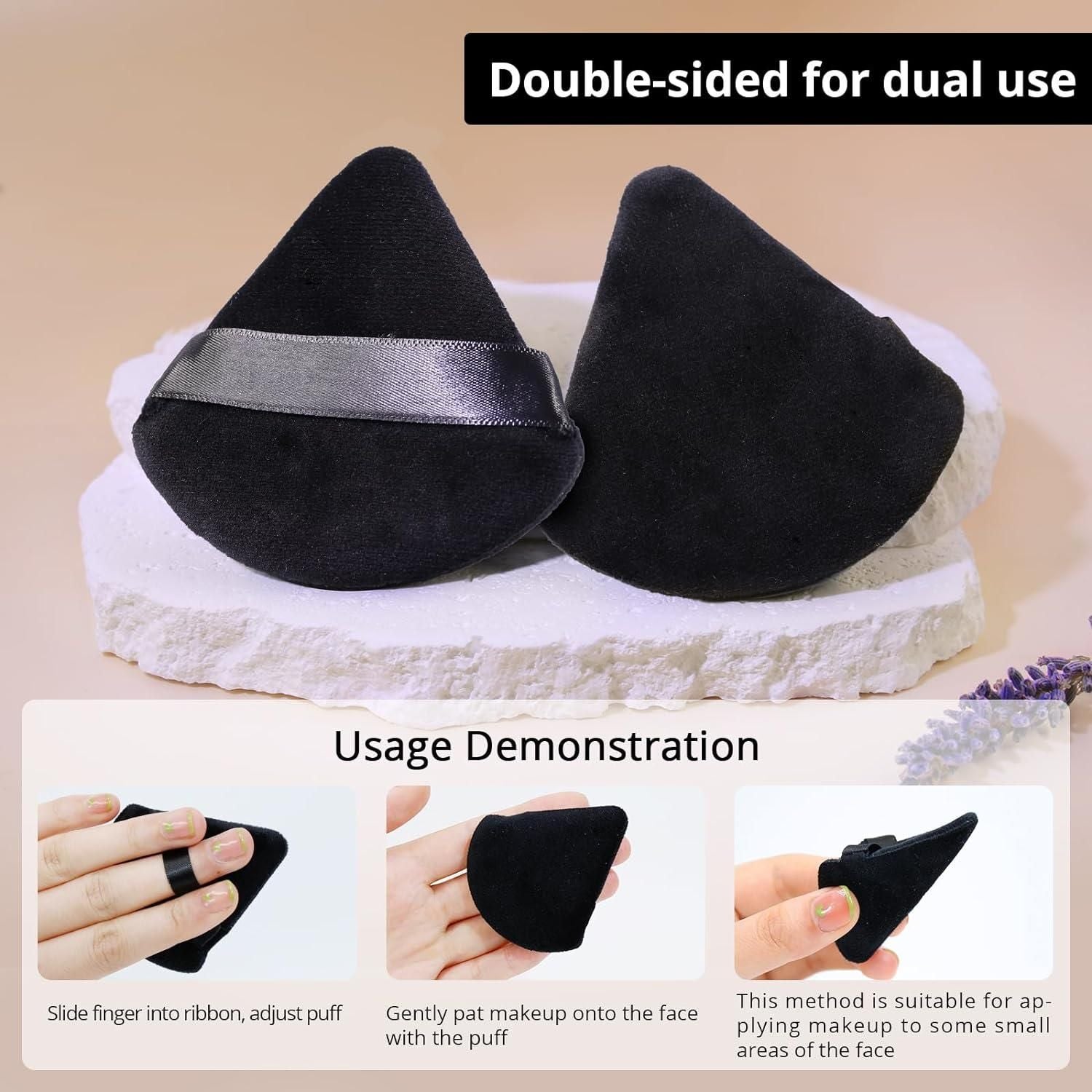 Triangle Powder Puffs for face powder and loose makeup, featuring soft, plush material for smooth application by 19378.