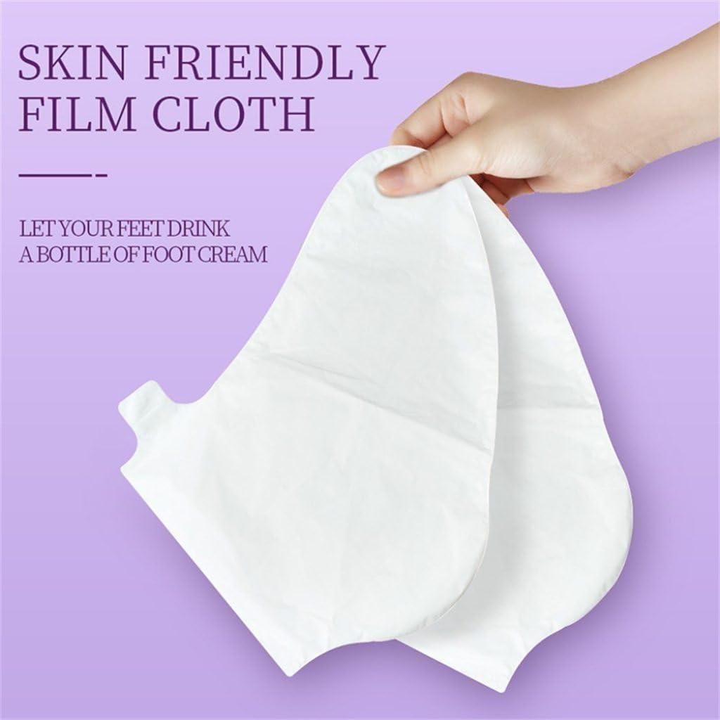 Exfoliating foot mask in hydrating sock for pedicure, featuring foot scrubs by brand 19378, designed to soften and refresh feet.