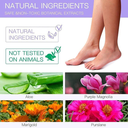 Exfoliating foot mask and hydrating sock for pedicure, showing soft, moisturized feet after using 19378 foot scrub product.