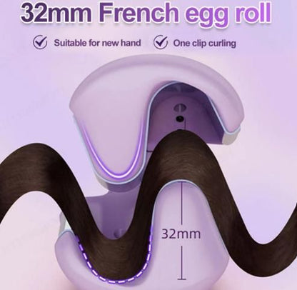 Professional French Egg Roll Hair Curler by 19378, showcasing a sleek curling iron designed for creating stylish curls.