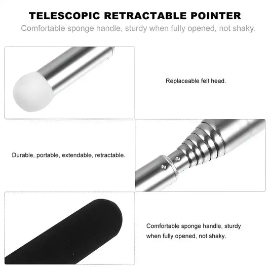 Extendable telescopic self-defense stick and hand pointer shaped like a hockey stick, designed for safety and self-defense.