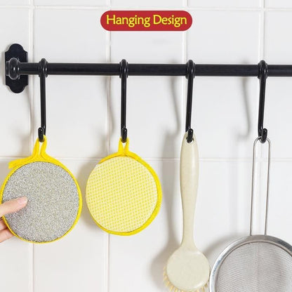 Set of 5 2-in-1 stainless steel kitchen scrubbers with sponges, durable cleaning tool sets by 19378