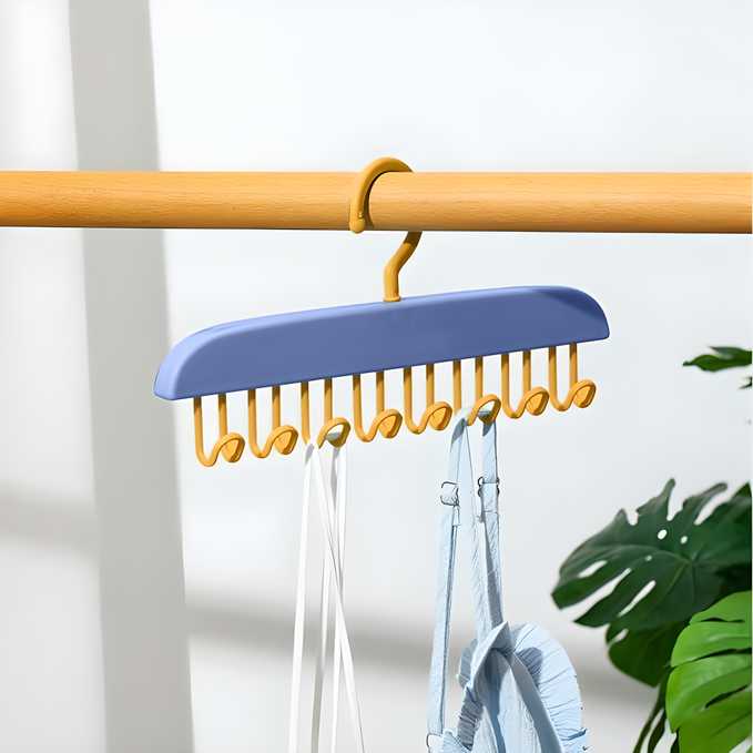 Plastic closet hanger for underwear and clothes, multifunctional suspender hanger from brand 19378, ideal for organizing wardrobe items.