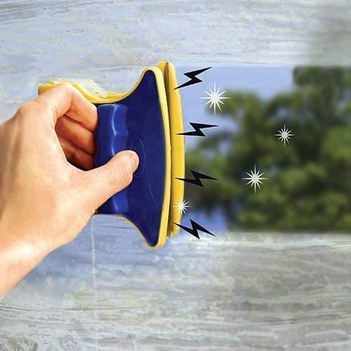Magnetic double-sided window cleaner from 19378 kitchen tool set, featuring durable cleaning pads and ergonomic design.