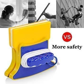 Magnetic double-sided window cleaner from 19378 kitchen tool set with scrubbing and wiping surfaces for easy window cleaning.