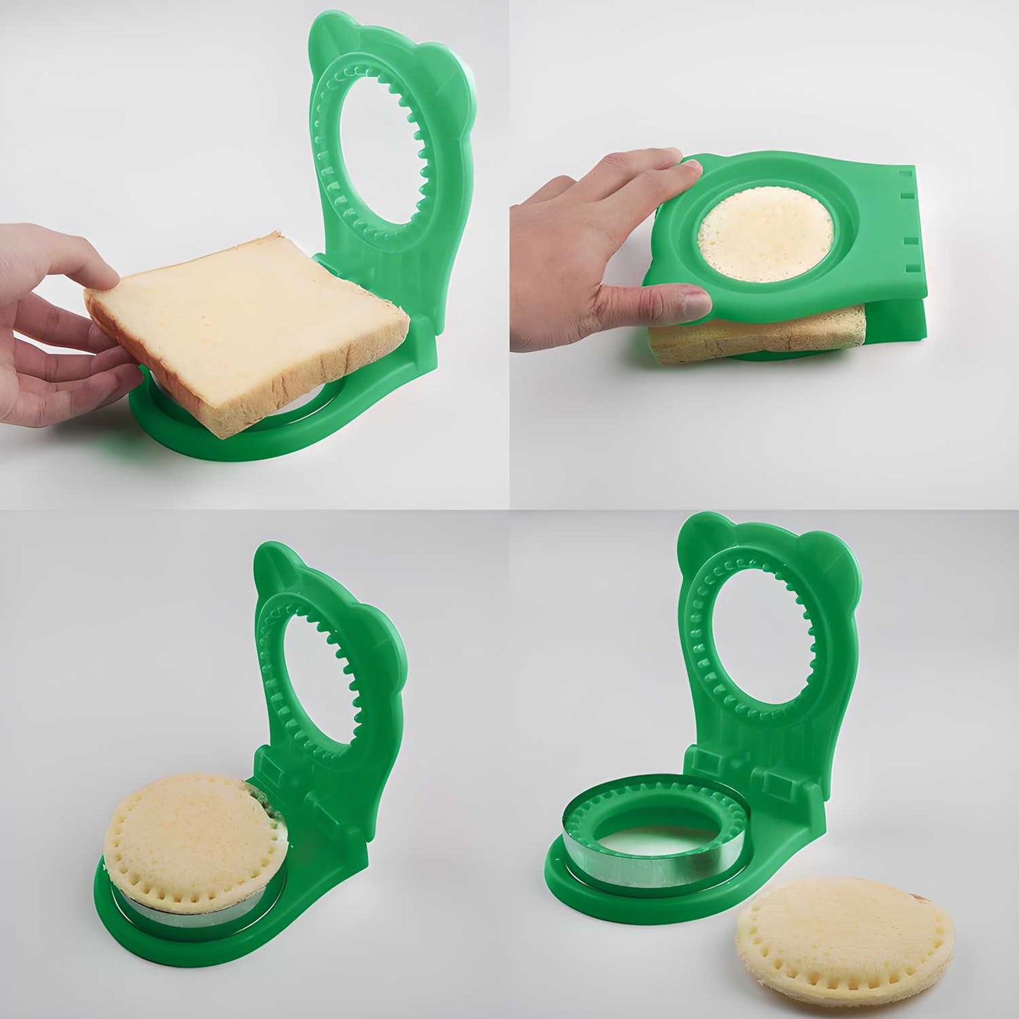 Sandwich cutter from 19378 kitchen tool set, showing a colorful plastic tool used to create fun sandwich shapes.