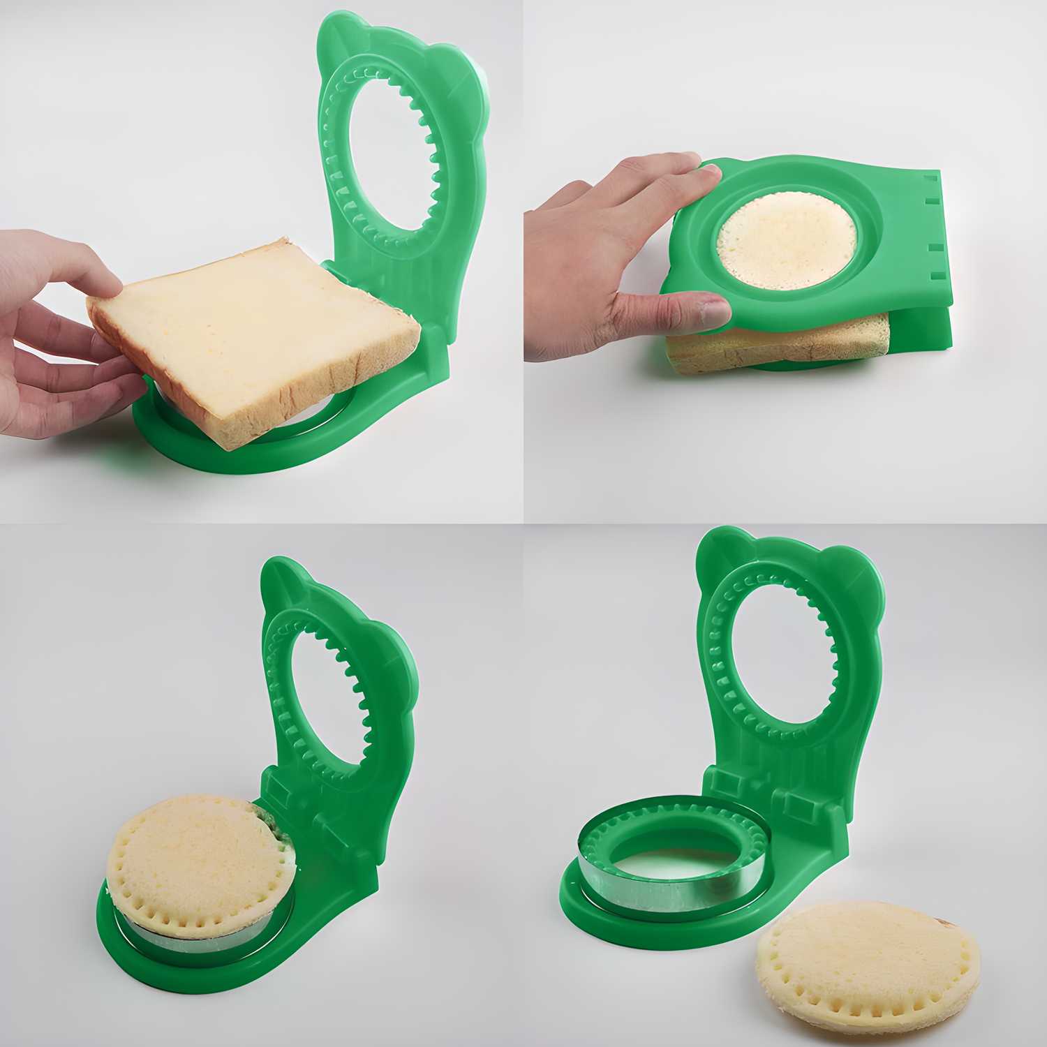 Sandwich cutter from 19378 kitchen tool set, showing a colorful plastic tool used to create fun sandwich shapes.