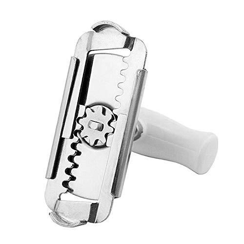 Stainless steel can opener and adjustable jar openers from 19378 kitchen tool set, displayed on a white surface.