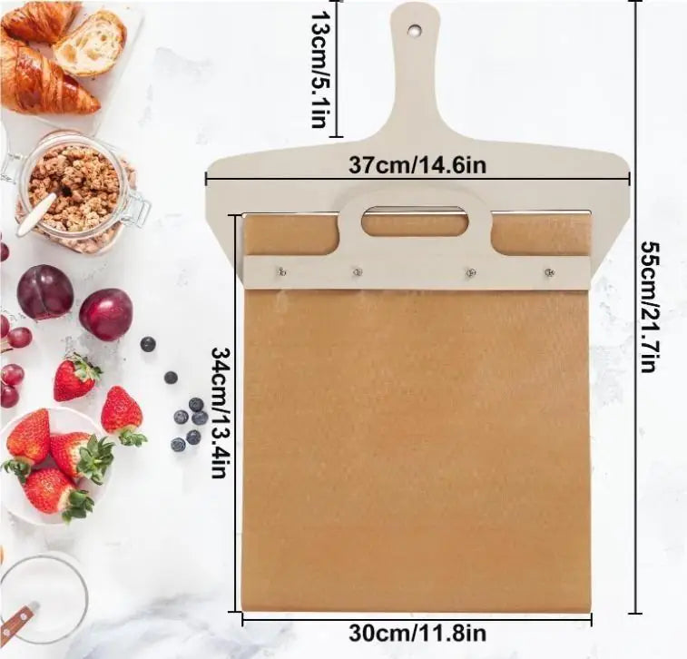 Wooden pizza paddle with smooth handle, ideal for transferring pizza crusts, part of kitchen tool sets by 19378.