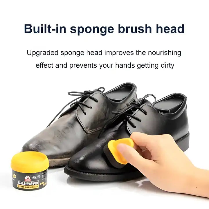 Liquid leather repair cream shoe polish with sponge, brightening and nourishing for leather shoes by 19378.