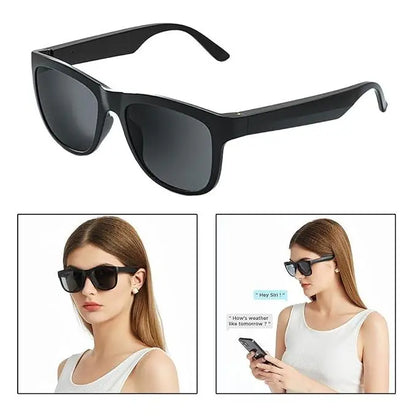 Men’s Bluetooth wireless sunglasses with open-ear design for music and hands-free calling, stylish sunglasses for men and women.