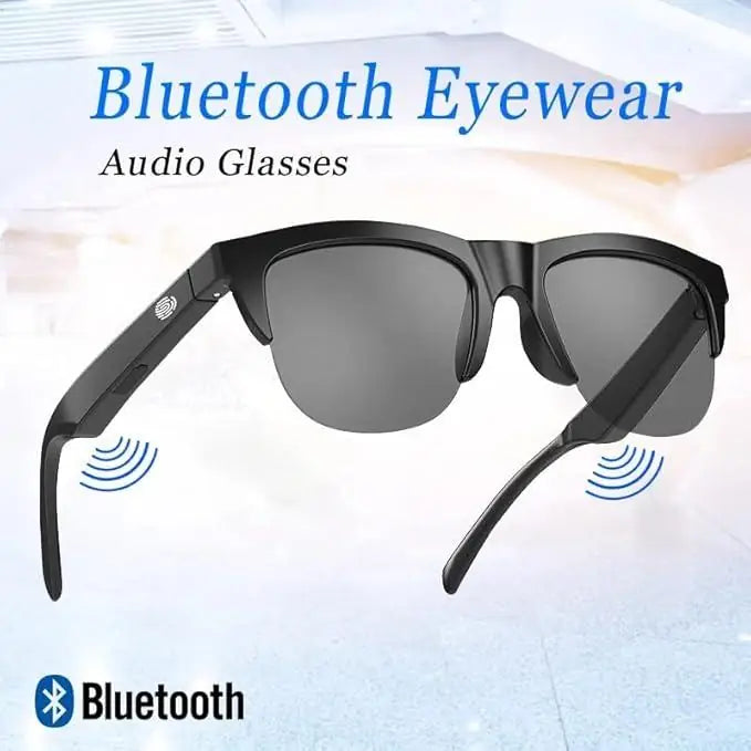 Wireless Bluetooth men's sunglasses with open-ear design, built-in speakers for music and hands-free calls, suitable for men and women.
