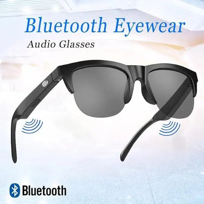 Wireless Bluetooth men's sunglasses with open-ear design, built-in speakers for music and hands-free calls, suitable for men and women.