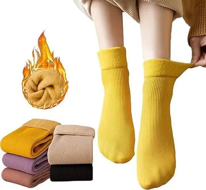 Two pairs of 19378 moisturizing thermal socks, thick and warm, designed to keep feet cozy and moisturized during cold weather.