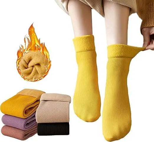 Two pairs of 19378 moisturizing thermal socks, thick and warm, designed to keep feet cozy and moisturized during cold weather.