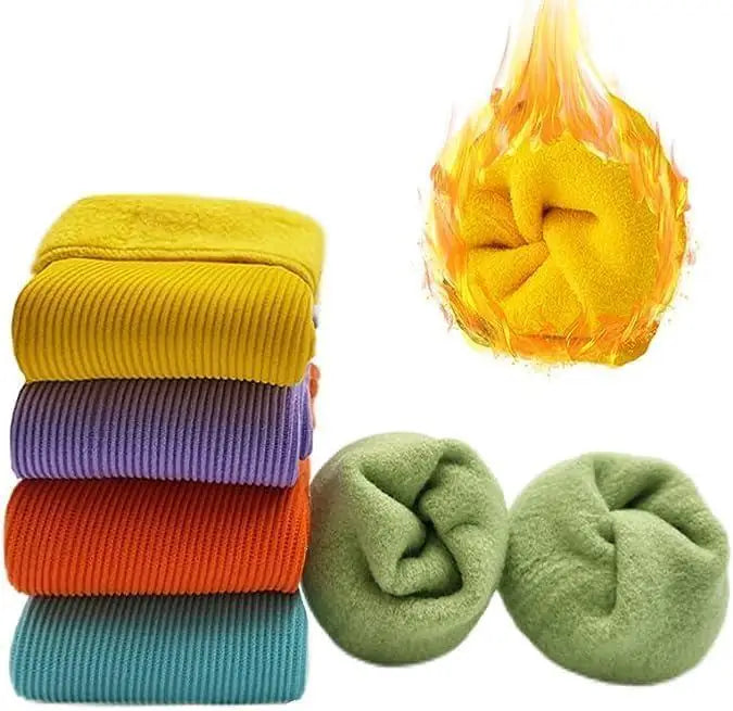 Two pairs of 19378 warm thermal moisturizing socks, thick and cozy for cold weather comfort.