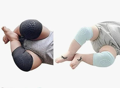 Two pairs of baby knee pads for safety and crawling, designed for roller sports with cushioned protection and adjustable straps.