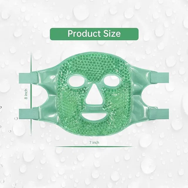 Cold face eye mask by 19384 with ice pack for reducing puffiness and dark circles around the eyes.