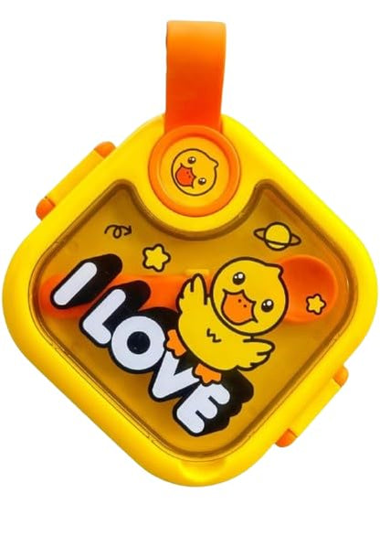 Colorful baby food box with spoon and scissors, designed for kids' bottles and lunch boxes by 19384.
