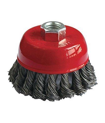 Wukusy 195 Wire Wheel Cup Brush in black for power and hand tools, showing the bristled wire cup for cleaning and surface preparation.