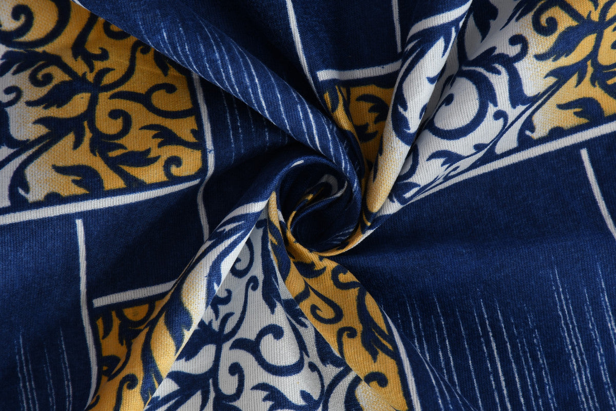 Blue microfiber double bedsheet with two matching pillow covers, 88x88 inches, from 19676 bedding collection.