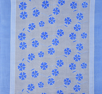 Blue microfiber double bedsheet with two matching pillow covers, 88x88 inches, from 19676 bedsheets collection.