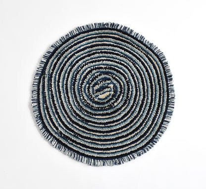 Blue microfiber doormats with anti-skid backing, washable, 40x60cm, pack of 2, soft and durable bathmat or door mat set.