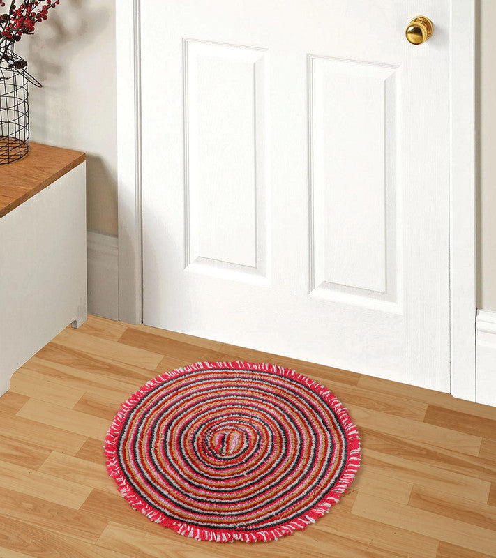 Multicolor microfiber doormats with anti-skid backing, washable, soft, 40x60cm, pack of 2, ideal for bathroom or entryway use.
