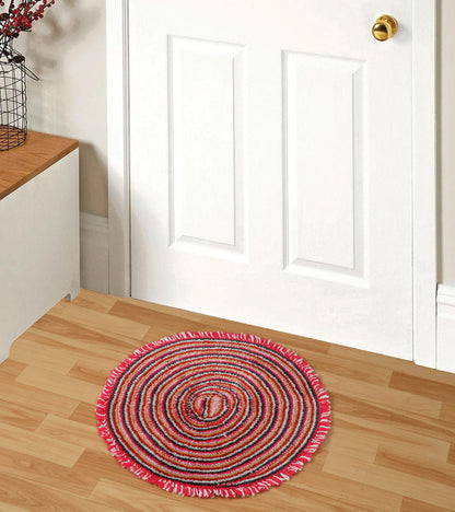 Multicolor microfiber doormats with anti-skid backing, washable, soft, 40x60cm, pack of 2, ideal for bathroom or entryway use.