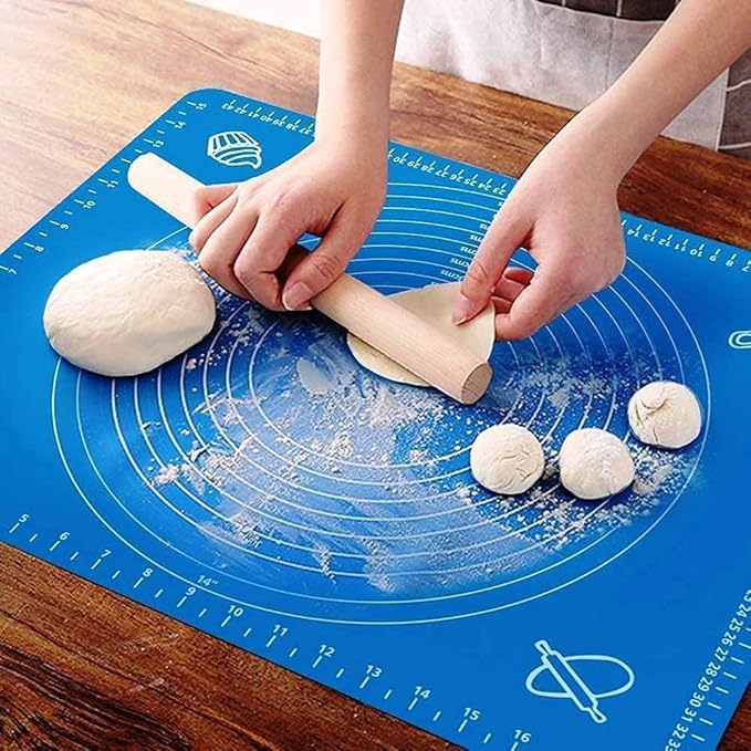 Silicone roti mat for rolling dough, non-stick reusable pastry and chapati baking sheet, ideal for roti makers.
