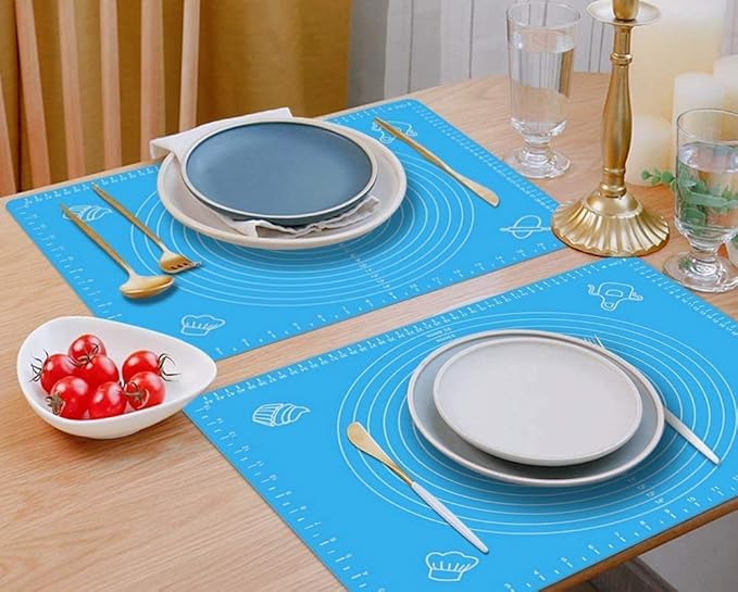 Silicone roti mat for rolling dough and chapatis, non-stick, reusable baking sheet from 19970 Roti Makers.