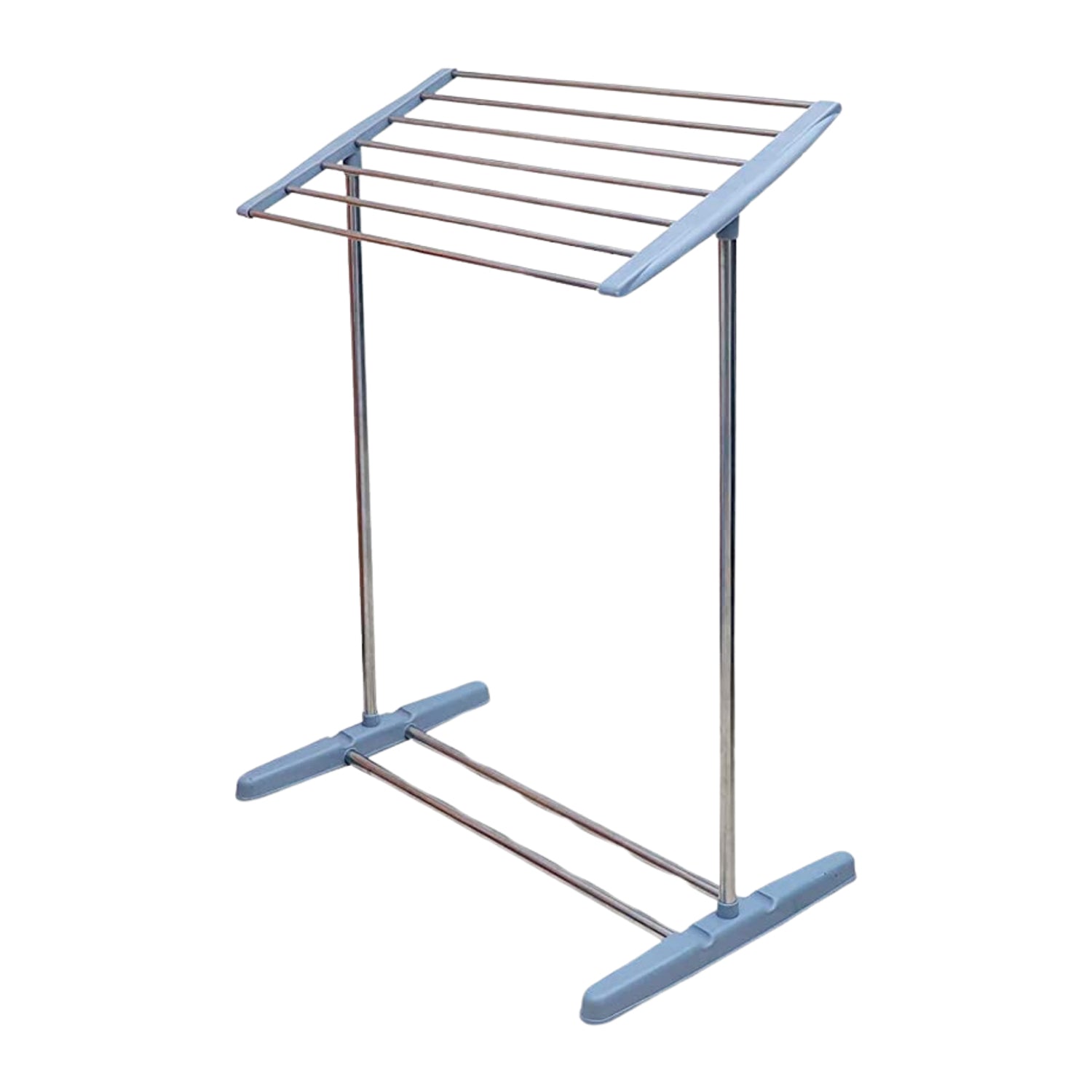 Wukusy 8724 multi-functional stainless steel and plastic mobile towel and cloth rack for indoor or outdoor drying.